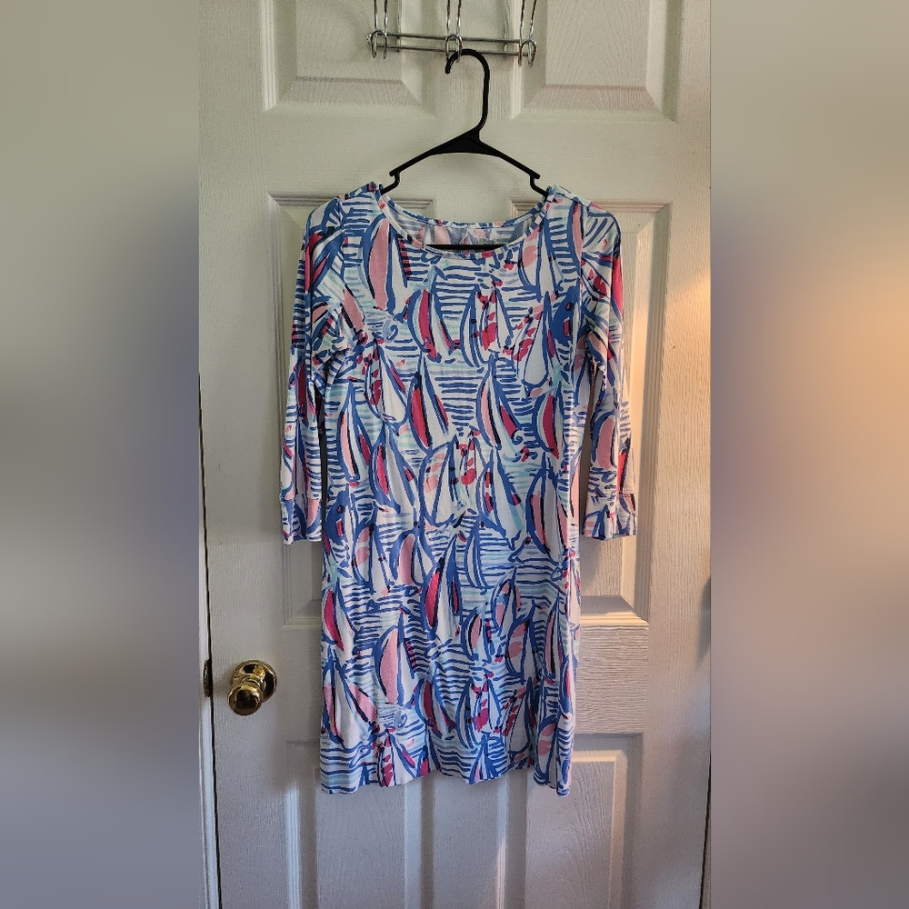 Lilly Pulitzer Marlowe boatneck in red right return print - size XS